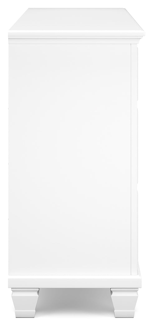 Fortman Twin Panel Storage Bed with Dresser and Chest in White from Ashley Furniture - Luna Furniture
