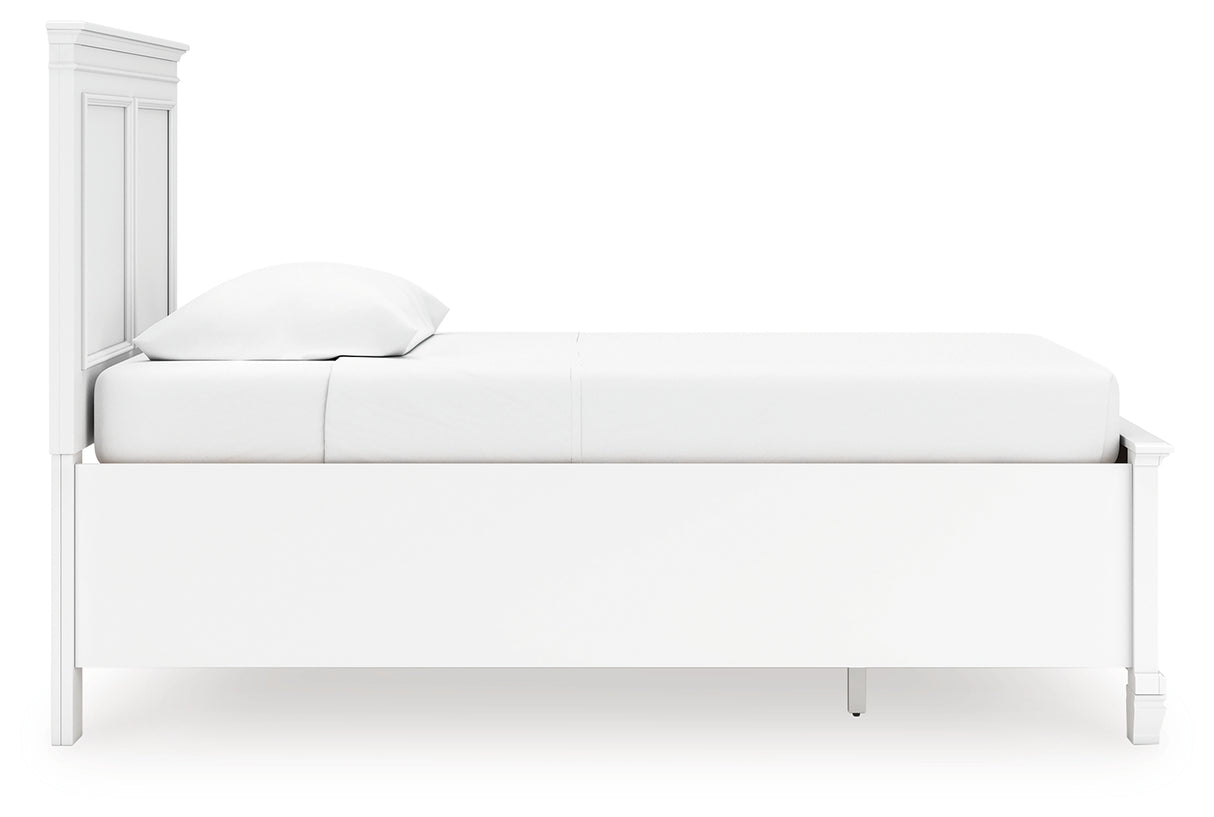 Fortman Twin Panel Storage Bed with Dresser and Nightstand in White from Ashley Furniture - Luna Furniture