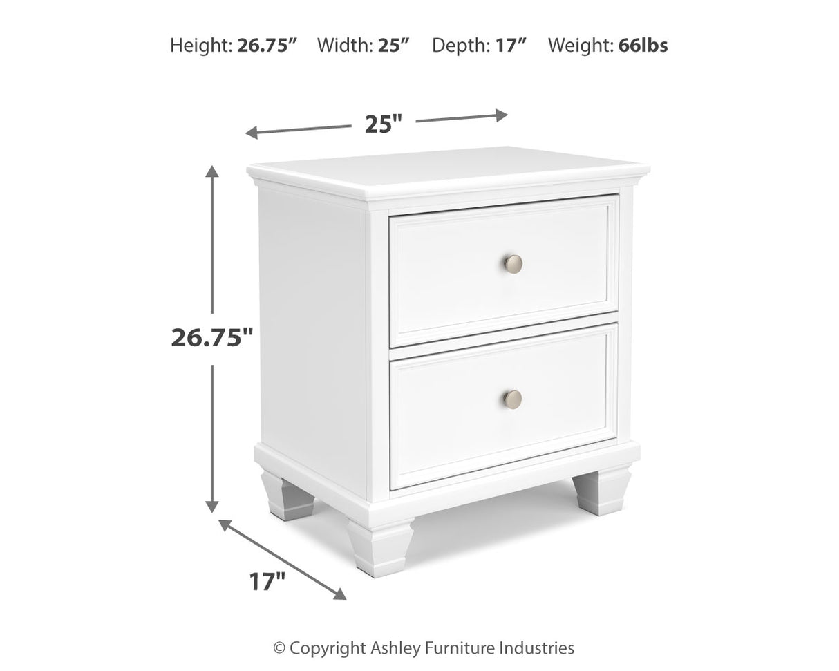 Fortman Twin Panel Storage Bed with Dresser and Nightstand in White from Ashley Furniture - Luna Furniture