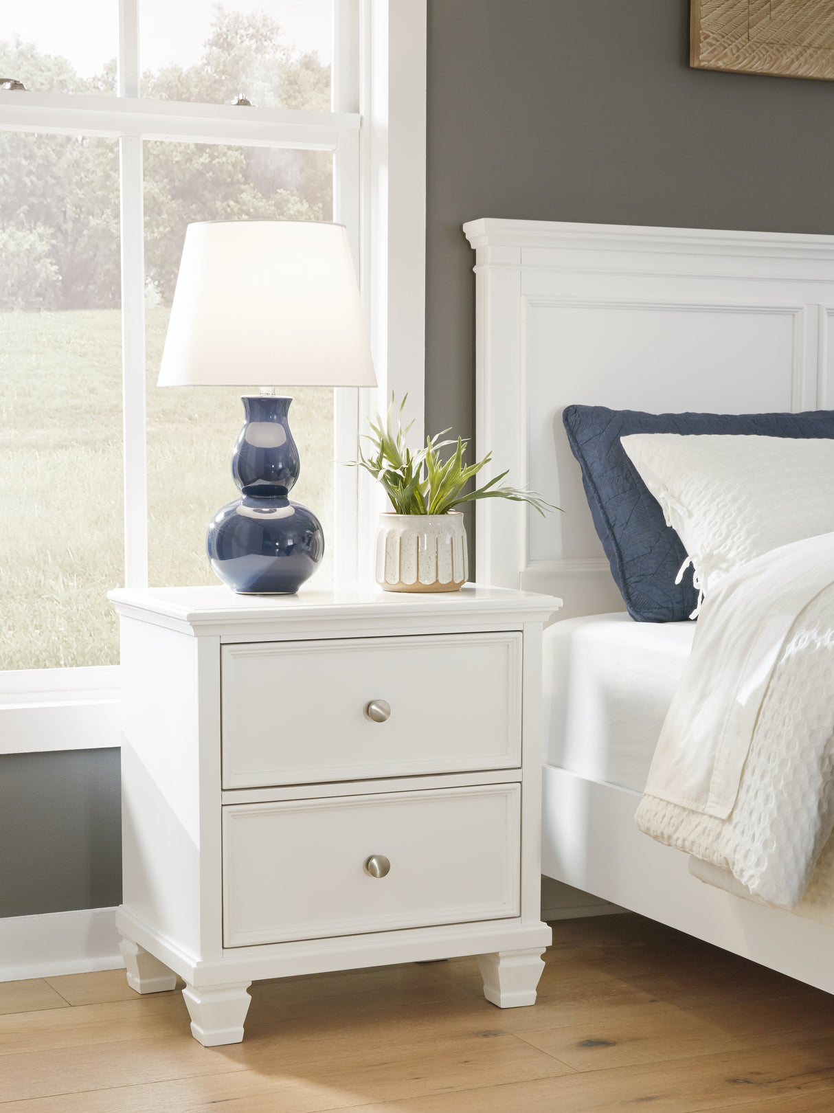 Fortman Twin Panel Storage Bed with Dresser and Nightstand in White from Ashley Furniture - Luna Furniture
