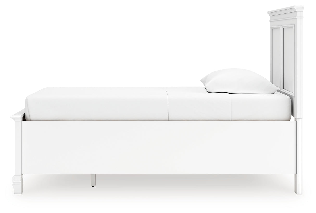 Fortman Twin Panel Storage Bed with Dresser in White from Ashley - Luna Furniture