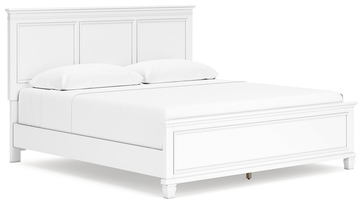 Fortman White King Panel Bed, Dresser and 2 Nightstands from Ashley - Luna Furniture