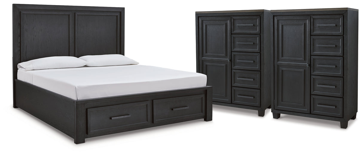 Foyland King Panel Storage Bed and 2 Chests from Ashley - Luna Furniture