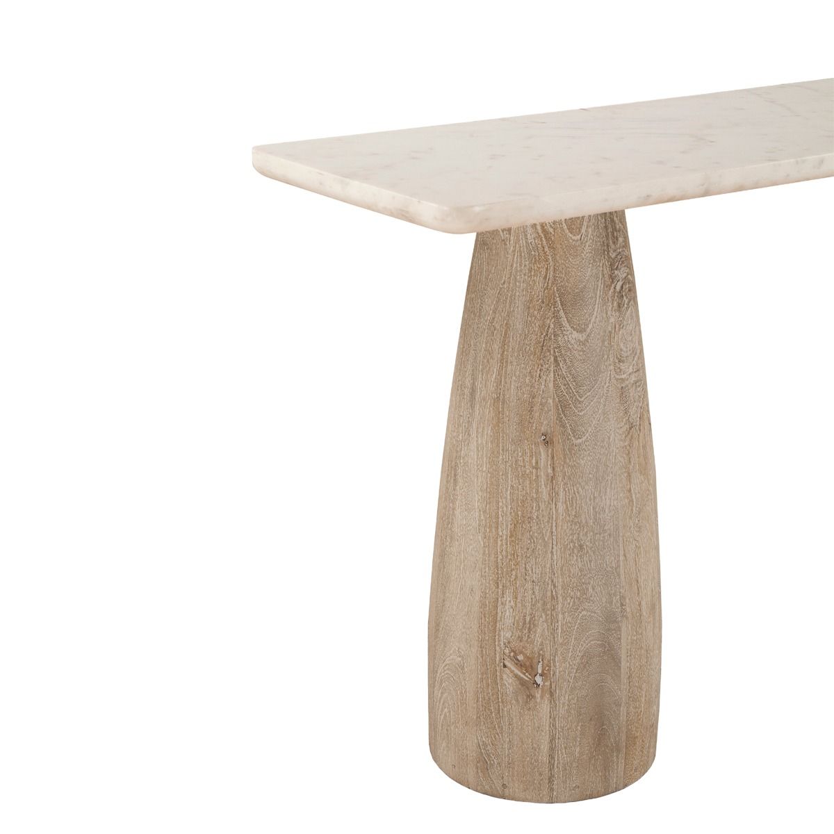 Palm Springs 60" Console Table with White Marble and Whitewash Modern Base from Home Trends & Design - Luna Furniture