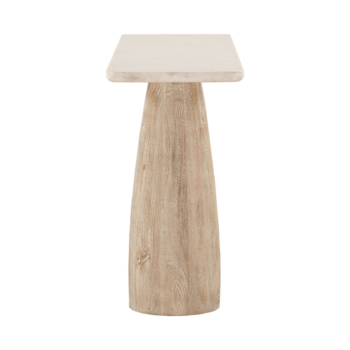 Palm Springs 60" Console Table with White Marble and Whitewash Modern Base from Home Trends & Design - Luna Furniture