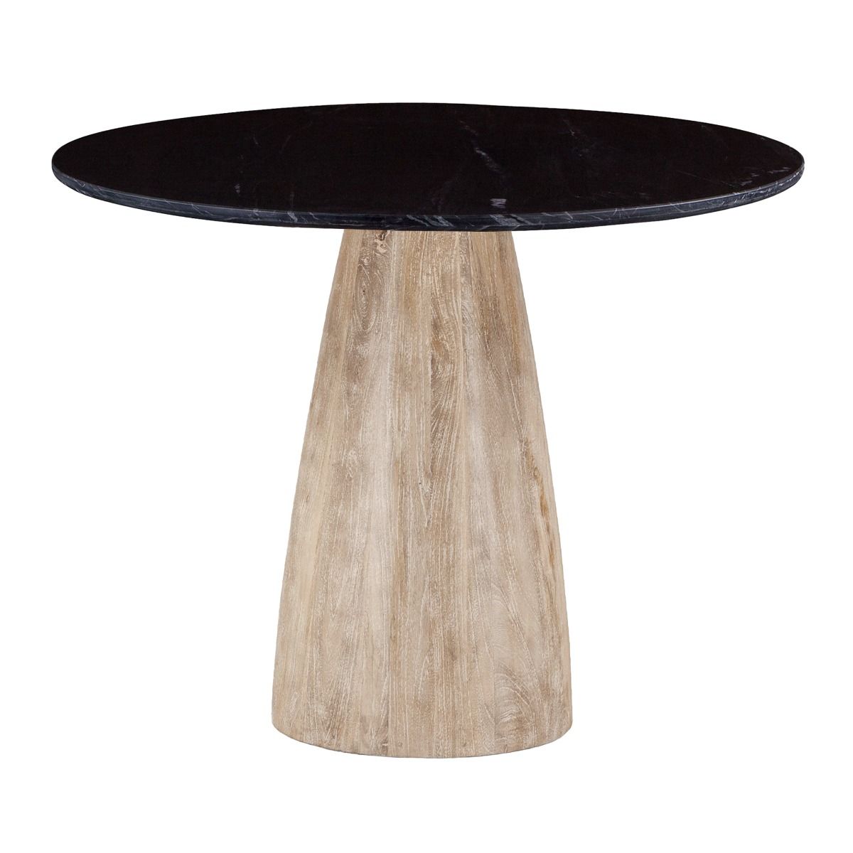 Palm Springs 48" Gathering Table with Black Marble and Whitewash Modern Base from Home Trends & Design - Luna Furniture