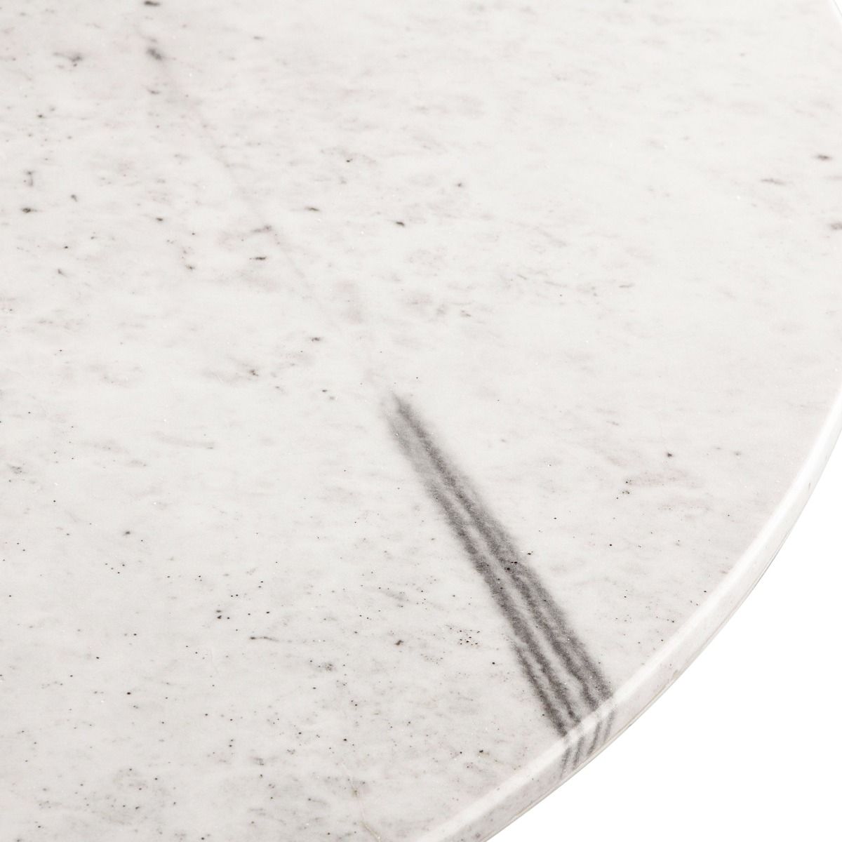 Palm Springs 48" Round Dining Table with White Marble and Silver Base from Home Trends & Design - Luna Furniture
