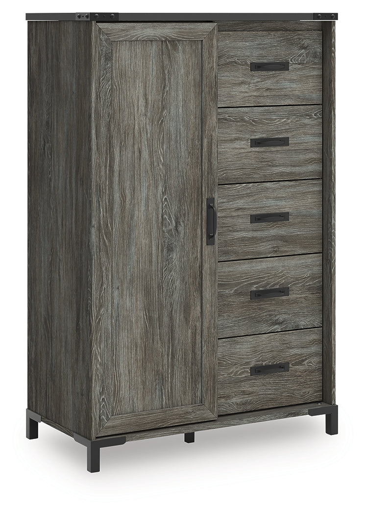 Frandern Full Bookcase Panel Bed with Storage, Dresser, Mirror and Chest from Ashley - Luna Furniture