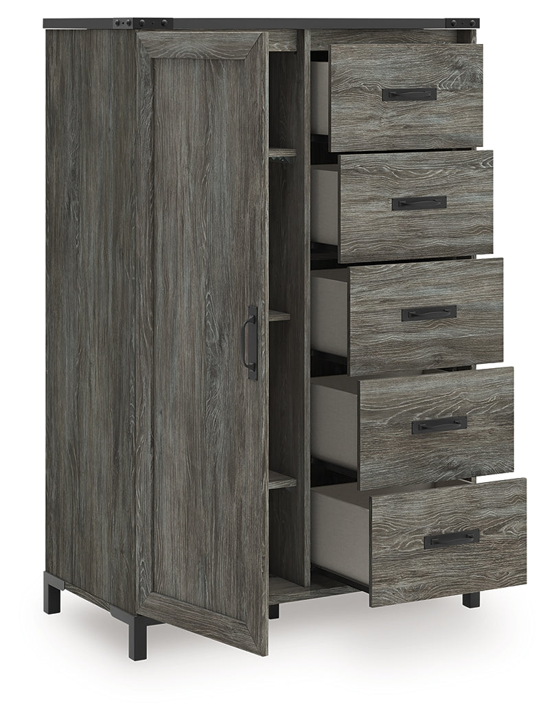 Frandern Full Bookcase Panel Bed with Storage, Dresser, Mirror and Chest from Ashley - Luna Furniture