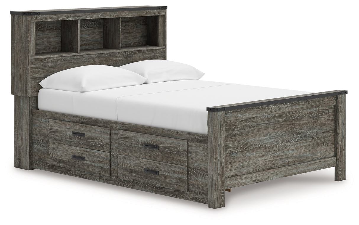 Frandern Full Bookcase Panel Bed with Storage, Dresser, Mirror and Chest from Ashley - Luna Furniture
