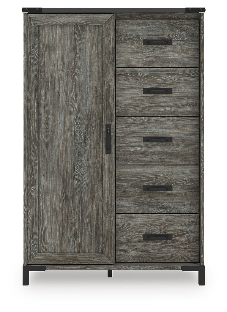 Frandern Full Bookcase Panel Bed with Storage, Dresser, Mirror and Chest from Ashley - Luna Furniture