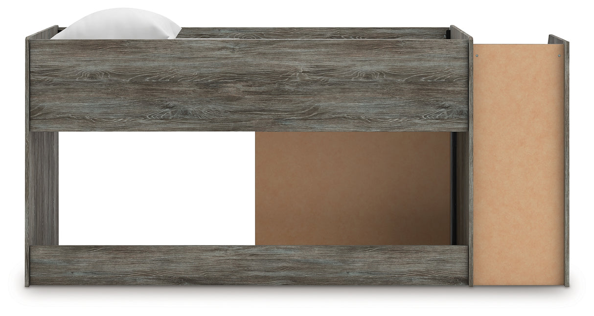 Frandern Gray Twin Loft Bed with Drawer Storage from Ashley - Luna Furniture
