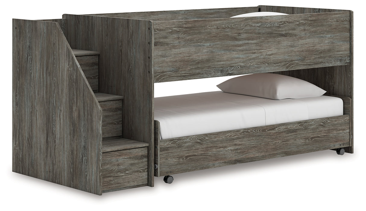 Frandern Gray Twin over Twin Loft Bed from Ashley - Luna Furniture