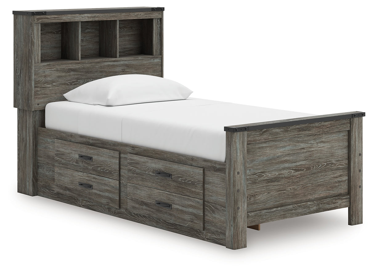 Frandern Twin Bookcase Bed with Storage, Dresser and Mirror from Ashley - Luna Furniture