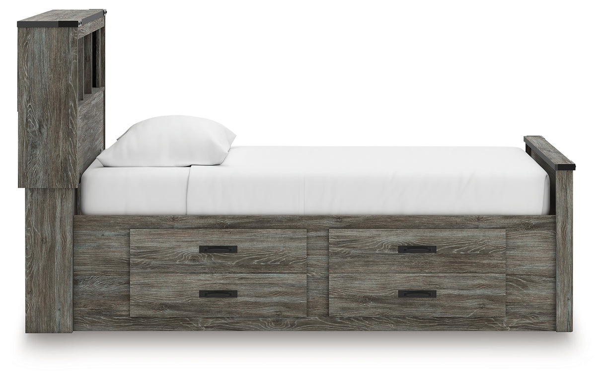 Frandern Twin Bookcase Bed with Storage, Dresser and Mirror from Ashley - Luna Furniture