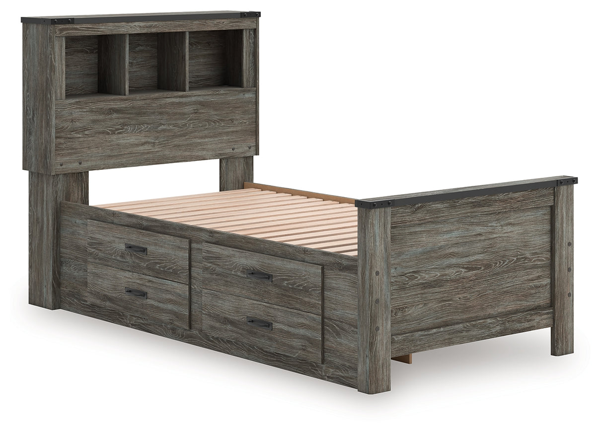 Frandern Twin Bookcase Bed with Storage, Dresser and Mirror from Ashley - Luna Furniture