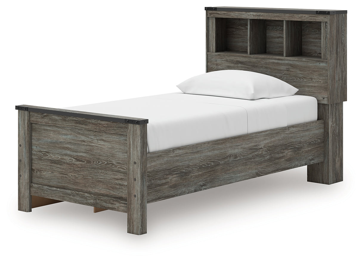 Frandern Twin Bookcase Bed with Storage, Dresser and Mirror from Ashley - Luna Furniture