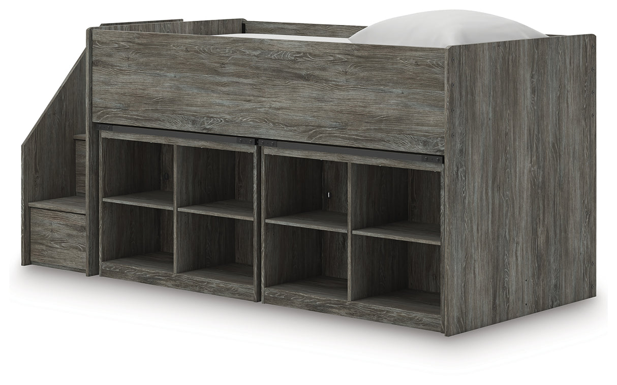 Frandern Twin Loft Bed with Bookcase Storage from Ashley - Luna Furniture