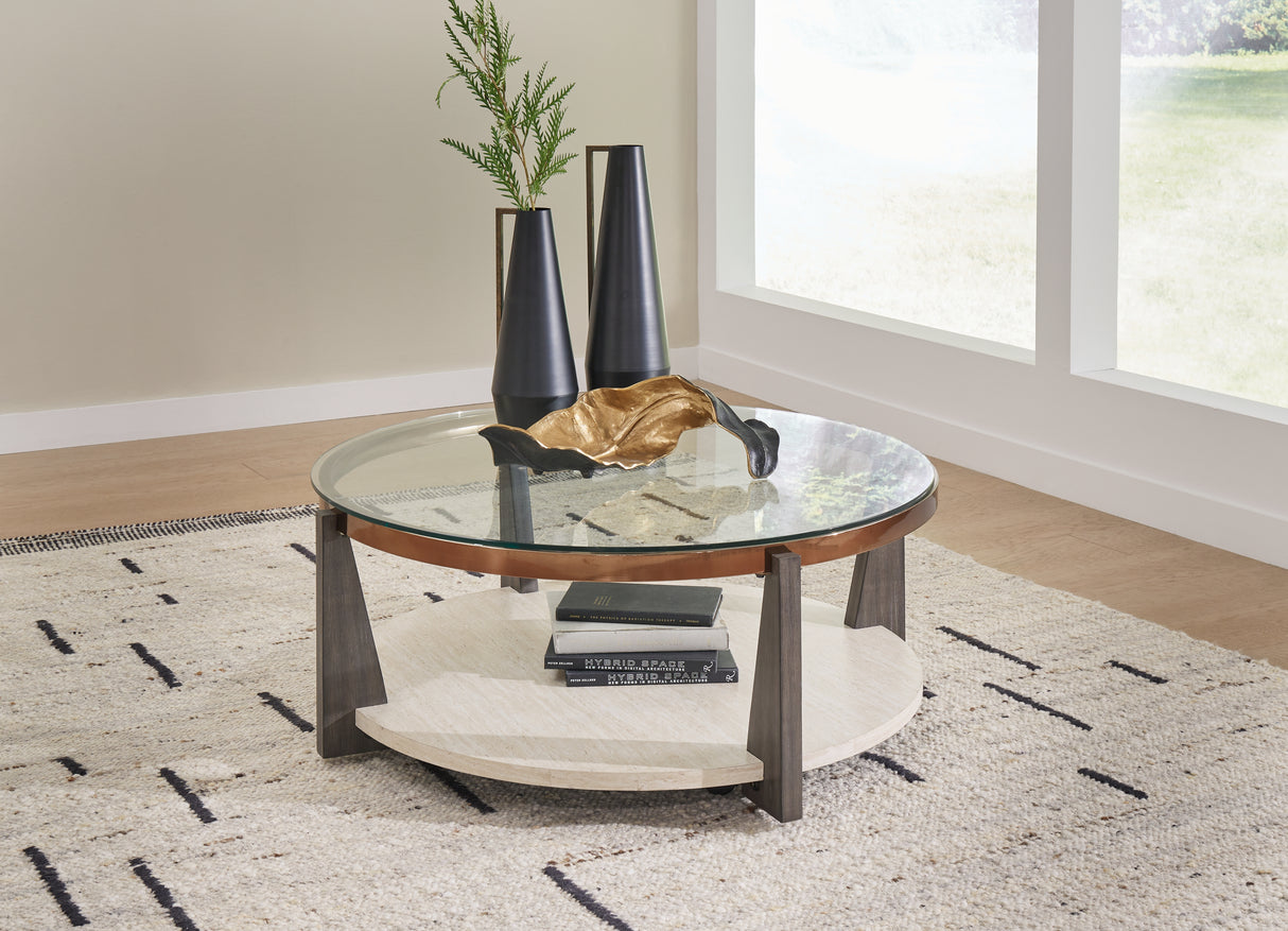 Frazwa Coffee Table with 2 End Tables in Multi from Ashley Furniture - Luna Furniture