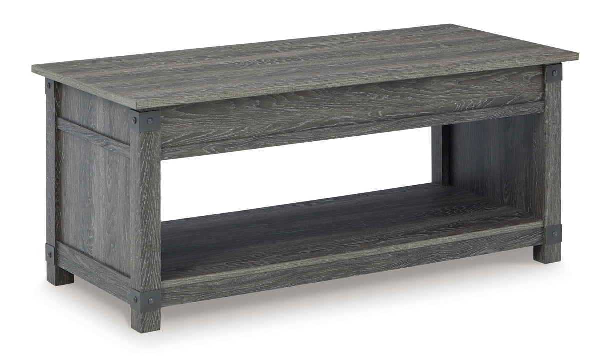 Freedan Coffee Table with 2 End Tables in Grayish Brown from Ashley Furniture - Luna Furniture