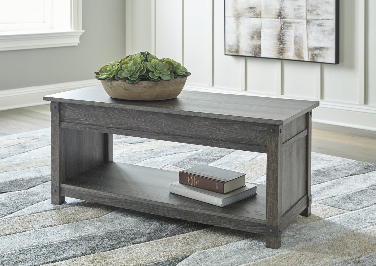 Freedan Coffee Table with 2 End Tables in Grayish Brown from Ashley Furniture - Luna Furniture