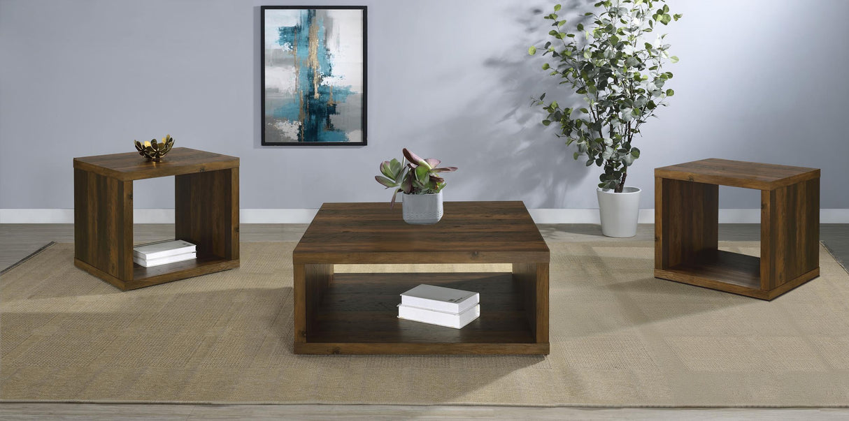 Frisco Dark Pine 3-Piece Coffee and End Table Set from Coaster - Luna Furniture