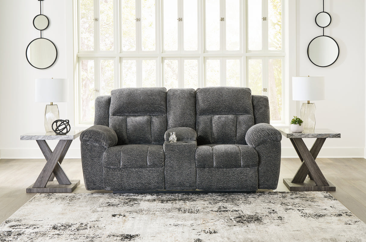 Frohn Graphite Reclining LoveSeat and 2 Recliners from Ashley Furniture - Luna Furniture