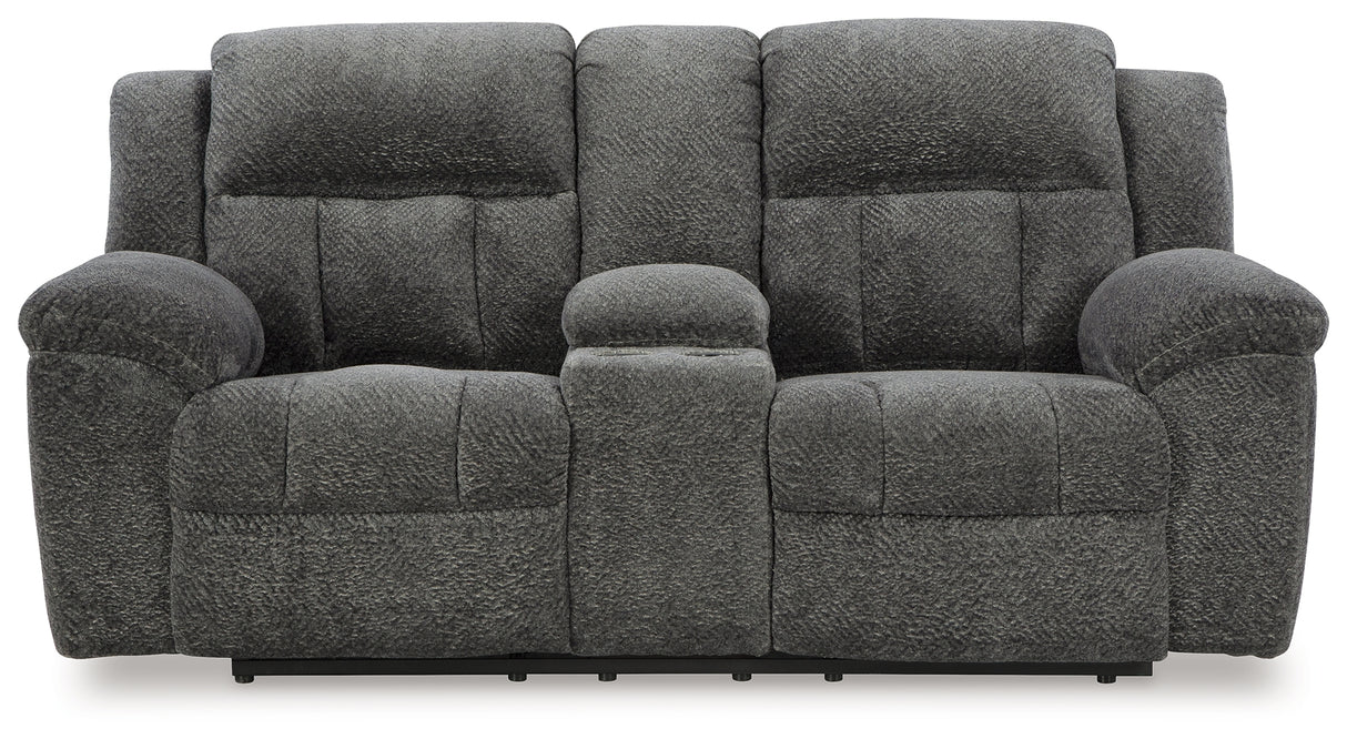 Frohn Graphite Reclining LoveSeat and 2 Recliners from Ashley Furniture - Luna Furniture