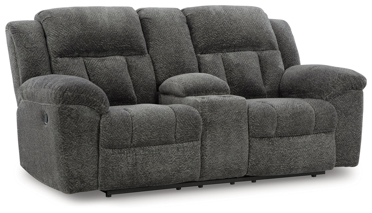 Frohn Graphite Reclining Loveseat and Recliner from Ashley - Luna Furniture