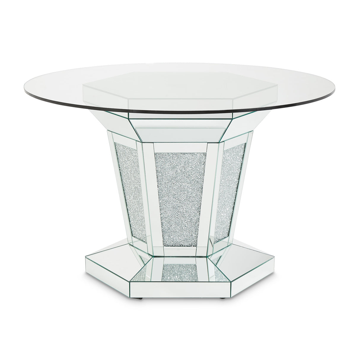 Montreal Round Mirrored Dining Table from Michael Amini - Luna Furniture