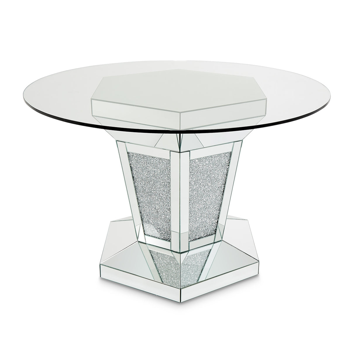 Montreal Round Mirrored Dining Table from Michael Amini - Luna Furniture