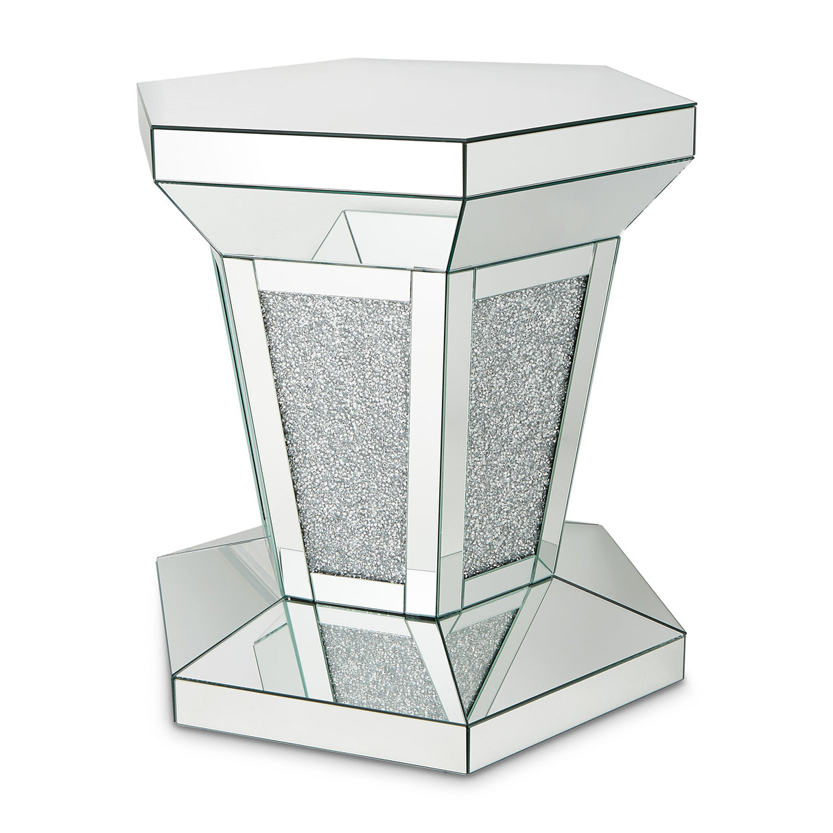 Montreal Round Mirrored Dining Table from Michael Amini - Luna Furniture