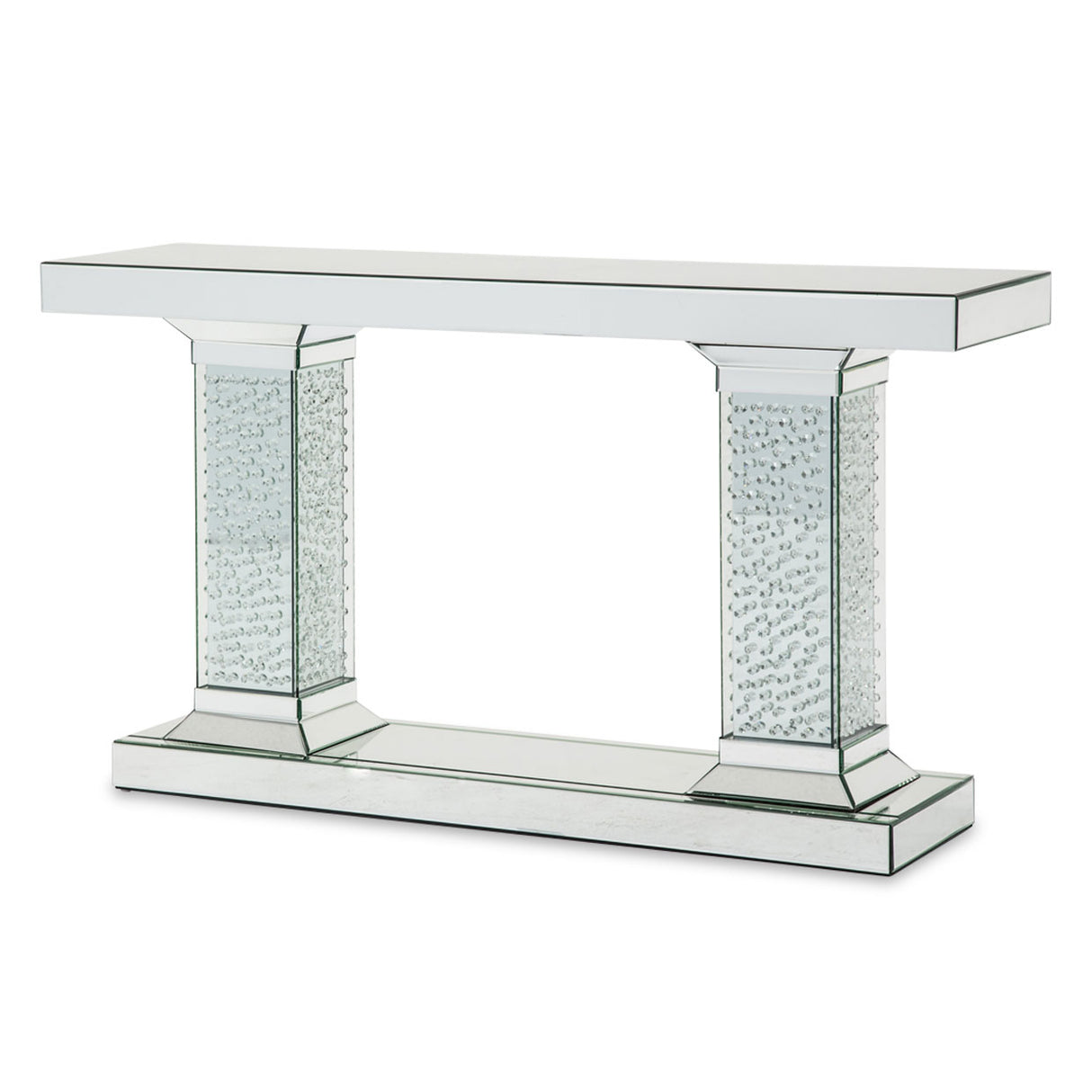 Montreal Regalia Crystal Pedestal Console Table from Michael Amini - Luna Furniture