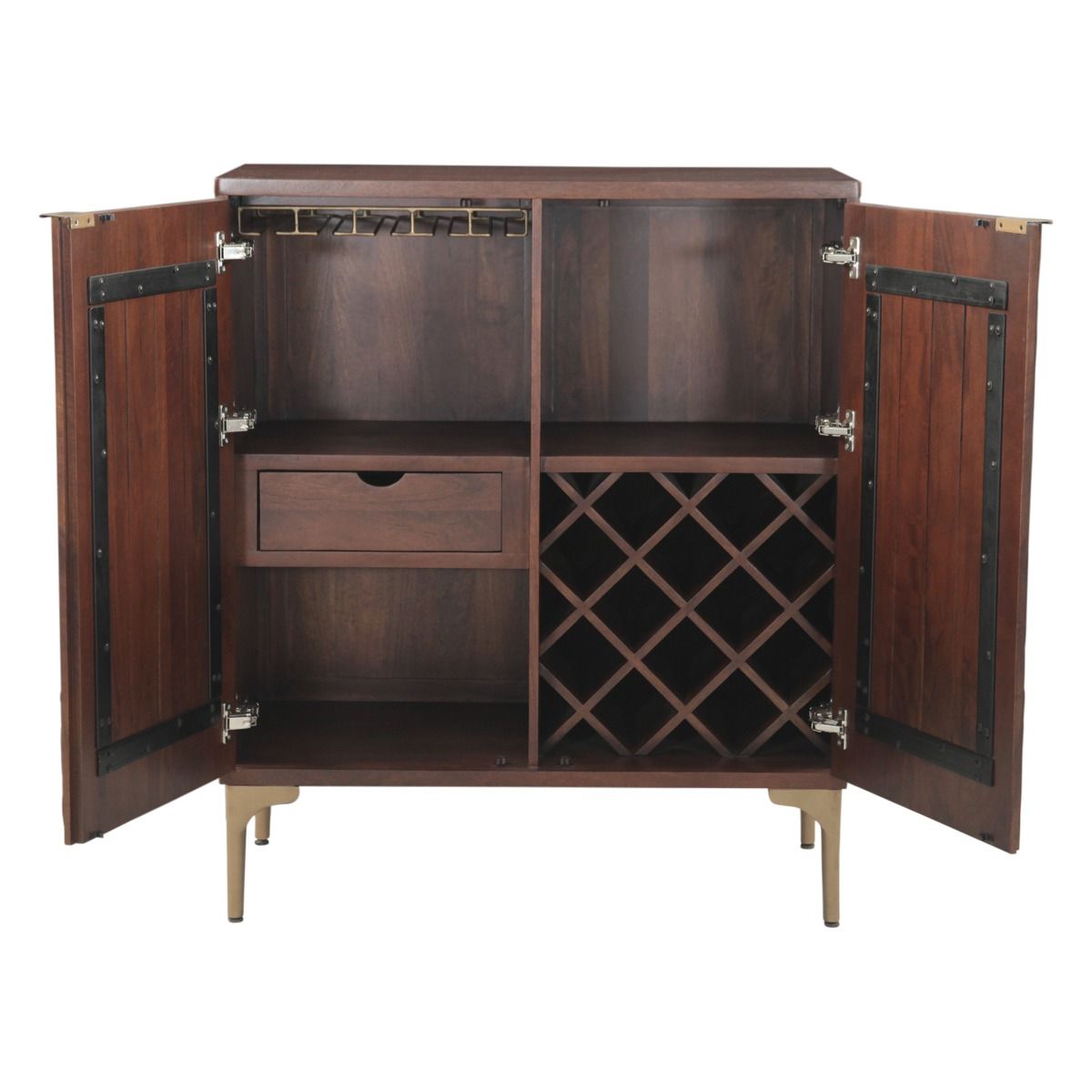 Santa Cruz 39" Bar Cabinet in Two Tone from Home Trends & Design - Luna Furniture