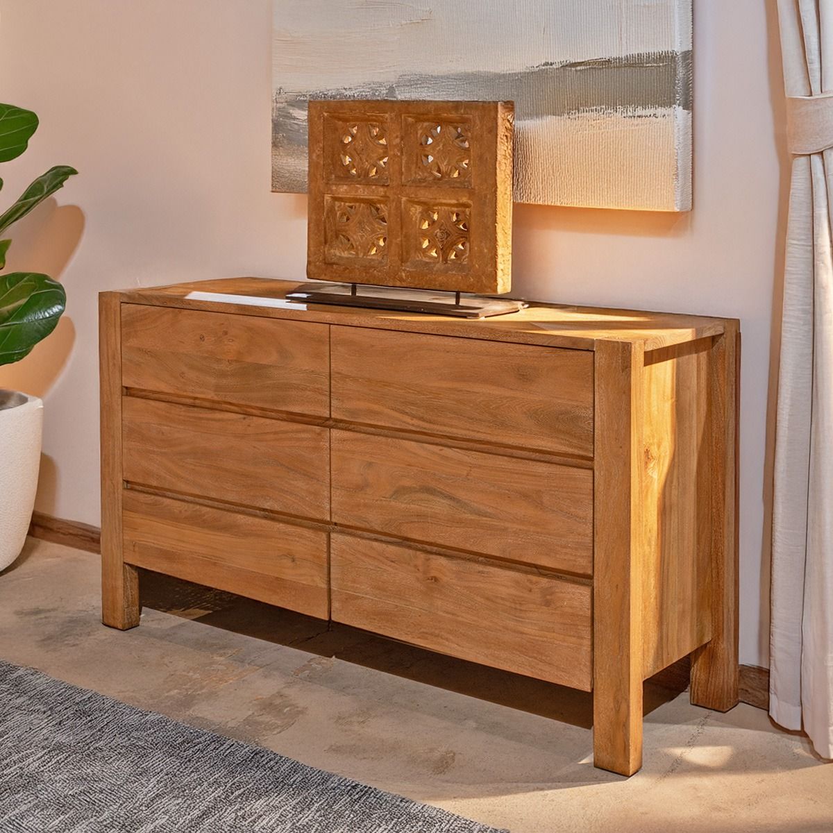 Sedona 60" Dresser in Brushed Acacia from Home Trends & Design - Luna Furniture