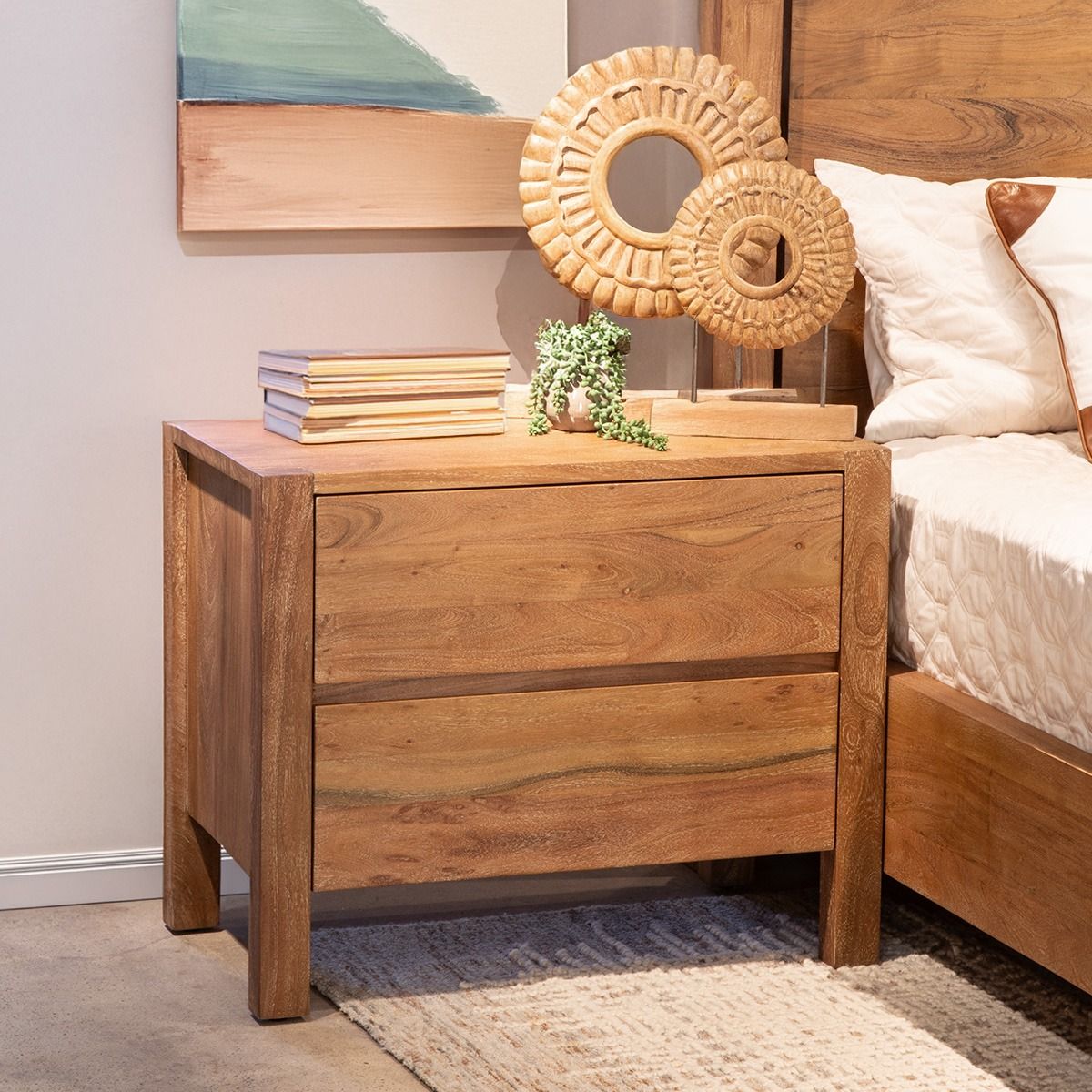 Sedona 32" Nightstand in Brushed Acacia from Home Trends & Design - Luna Furniture
