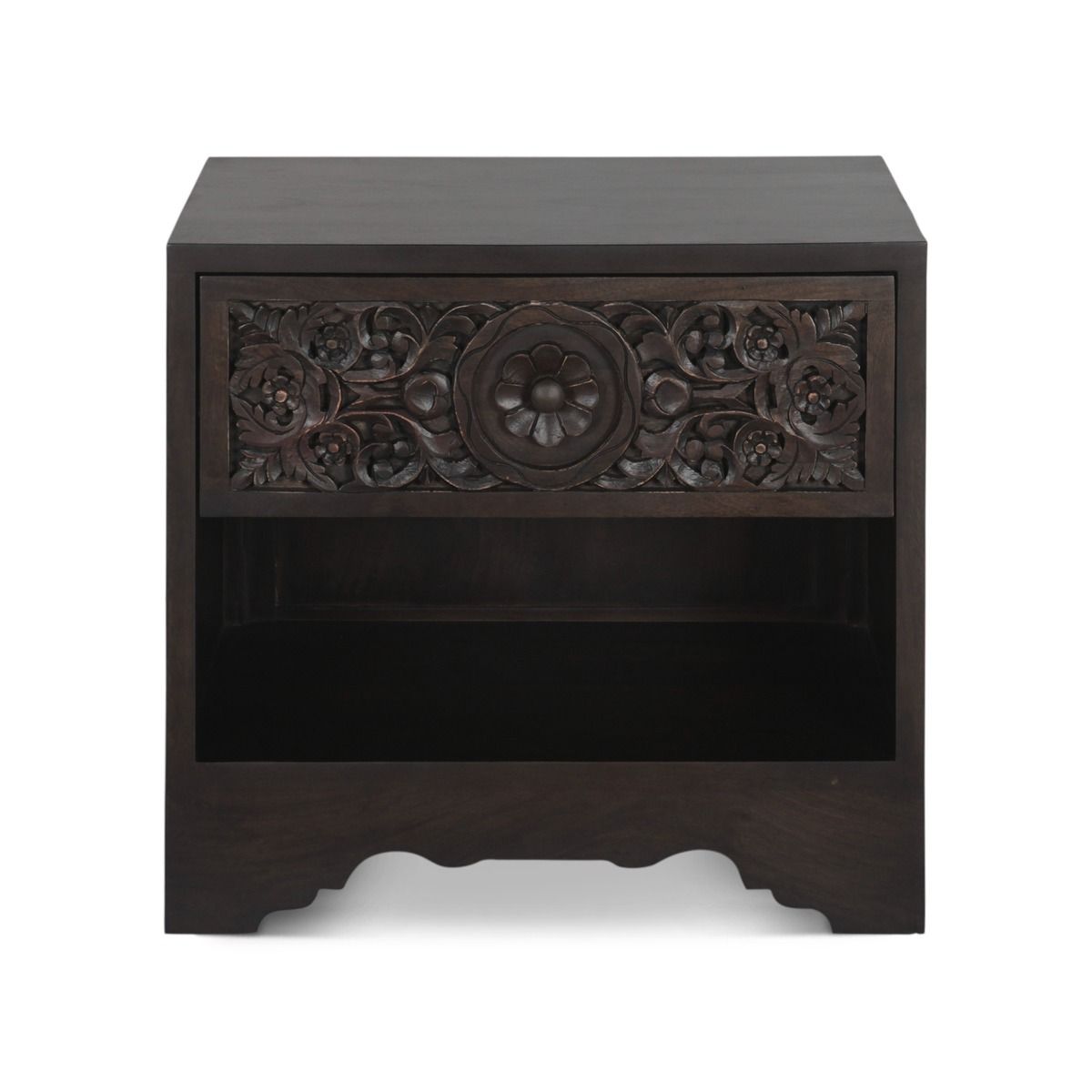 Taj 26" Nightstand with Plinth Base in Vintage Brown from Home Trends & Design - Luna Furniture