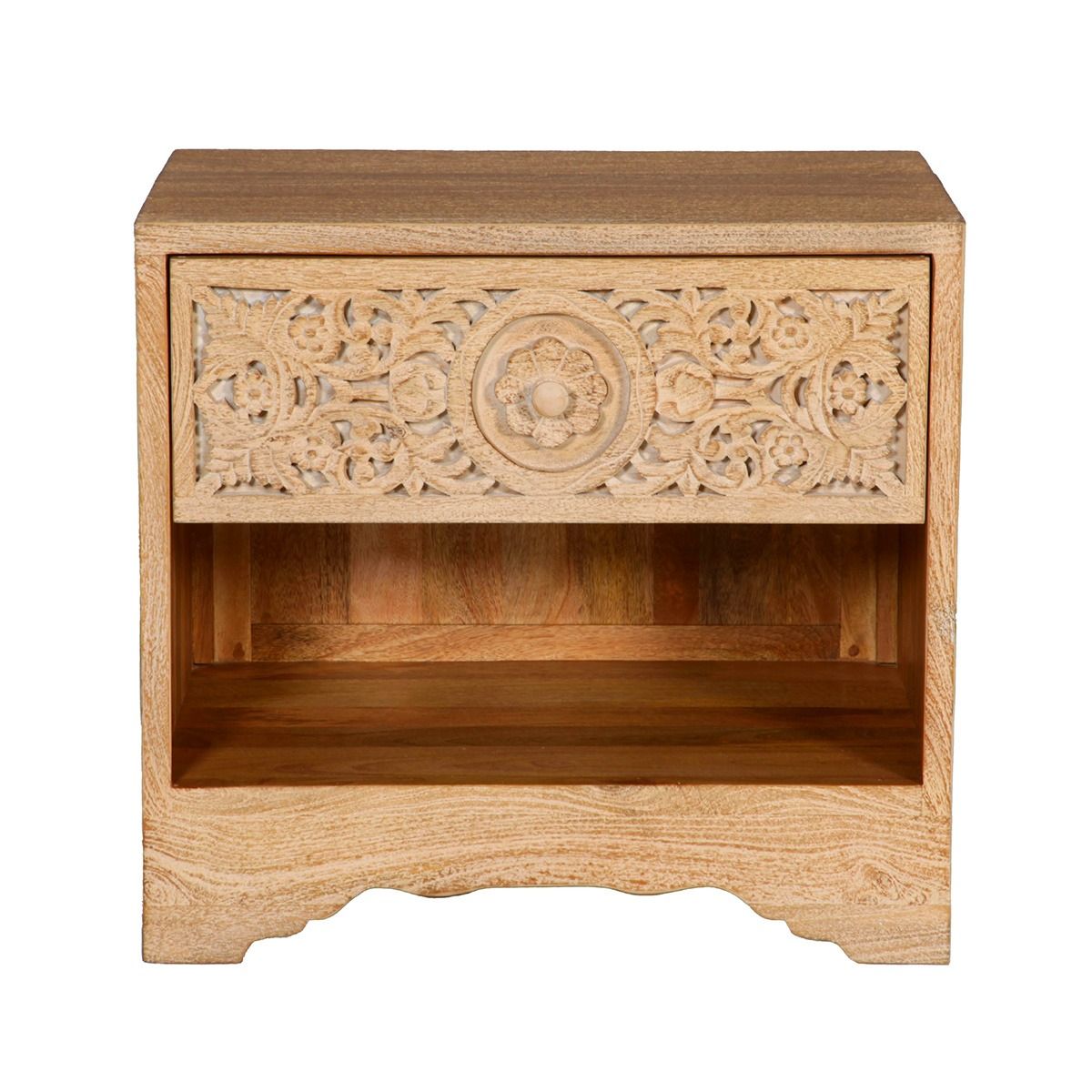 Taj 26" Nightstand with Plinth Base in Whitewash from Home Trends & Design - Luna Furniture