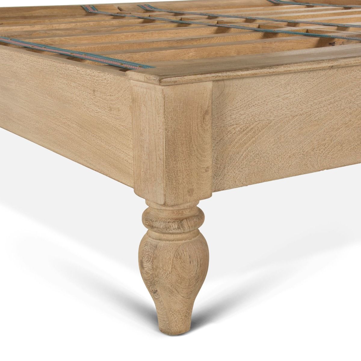 Taj Queen Bed in Hand Carved Whitewash from Home Trends & Design - Luna Furniture