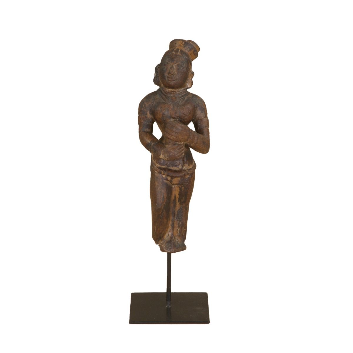 Carved Lady Statue on Iron Stand from Home Trends & Design - Luna Furniture