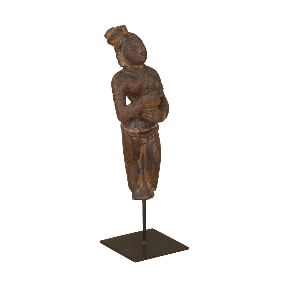 Carved Lady Statue on Iron Stand from Home Trends & Design - Luna Furniture