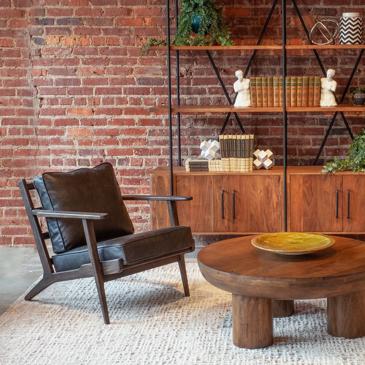 Palermo 39" Round Coffee Table in Acorn Brown from Home Trends & Design - Luna Furniture