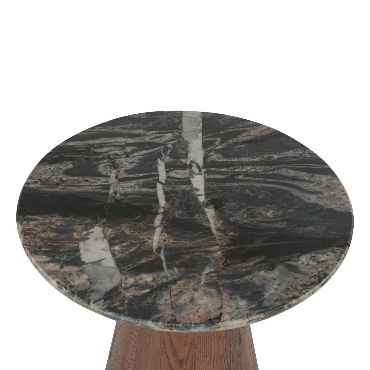 Vista 22" Side Table with Lava Marble and Dark Mango Base from Home Trends & Design - Luna Furniture