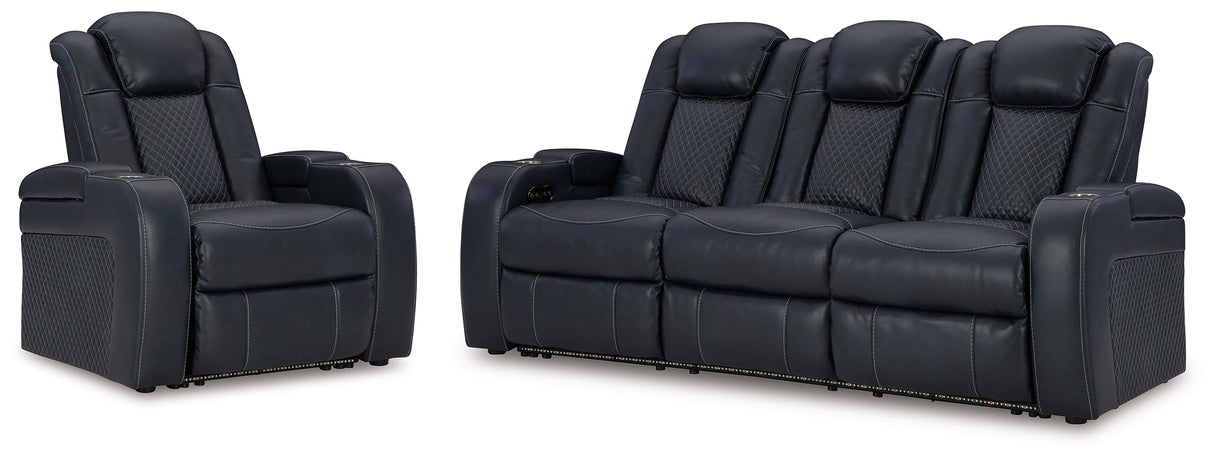 Fyne-Dyme Power Reclining Sofa and Power Recliner from Ashley - Luna Furniture