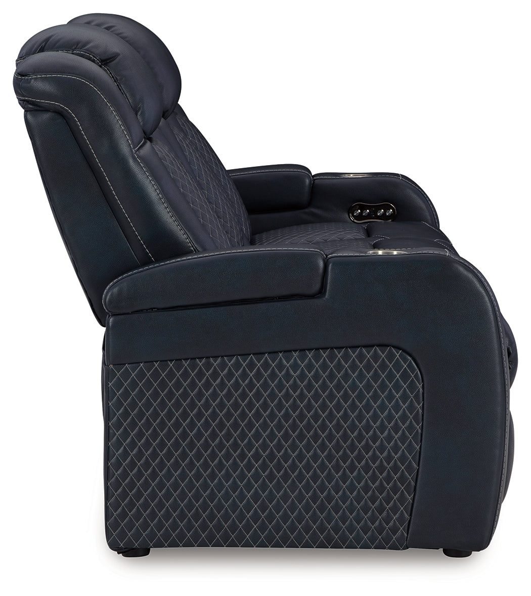 Fyne-Dyme Sofa, Loveseat and Recliner in Sapphire from Ashley Furniture - Luna Furniture