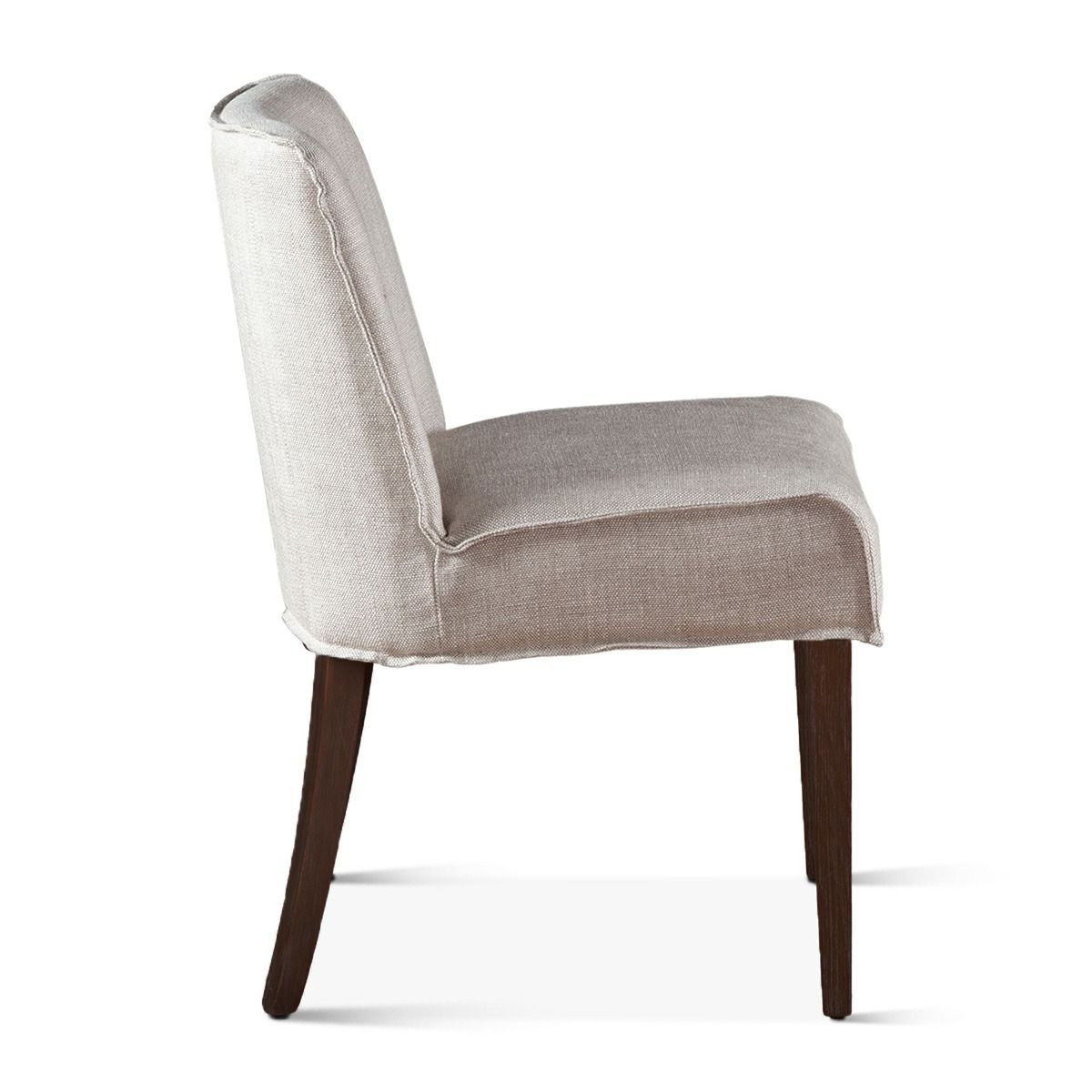Buddy 20" Dining Chair in Beige Linen with Dark Legs, Set of 2 from Home Trends & Design - Luna Furniture