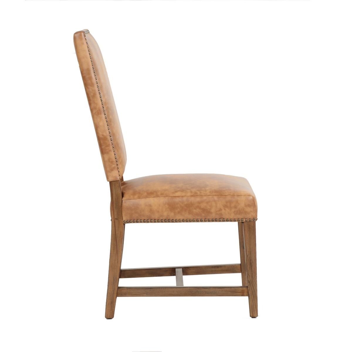 Darcy Dining Chair in Warm Brown Leather with Earth Legs, Set of 2 from Home Trends & Design - Luna Furniture