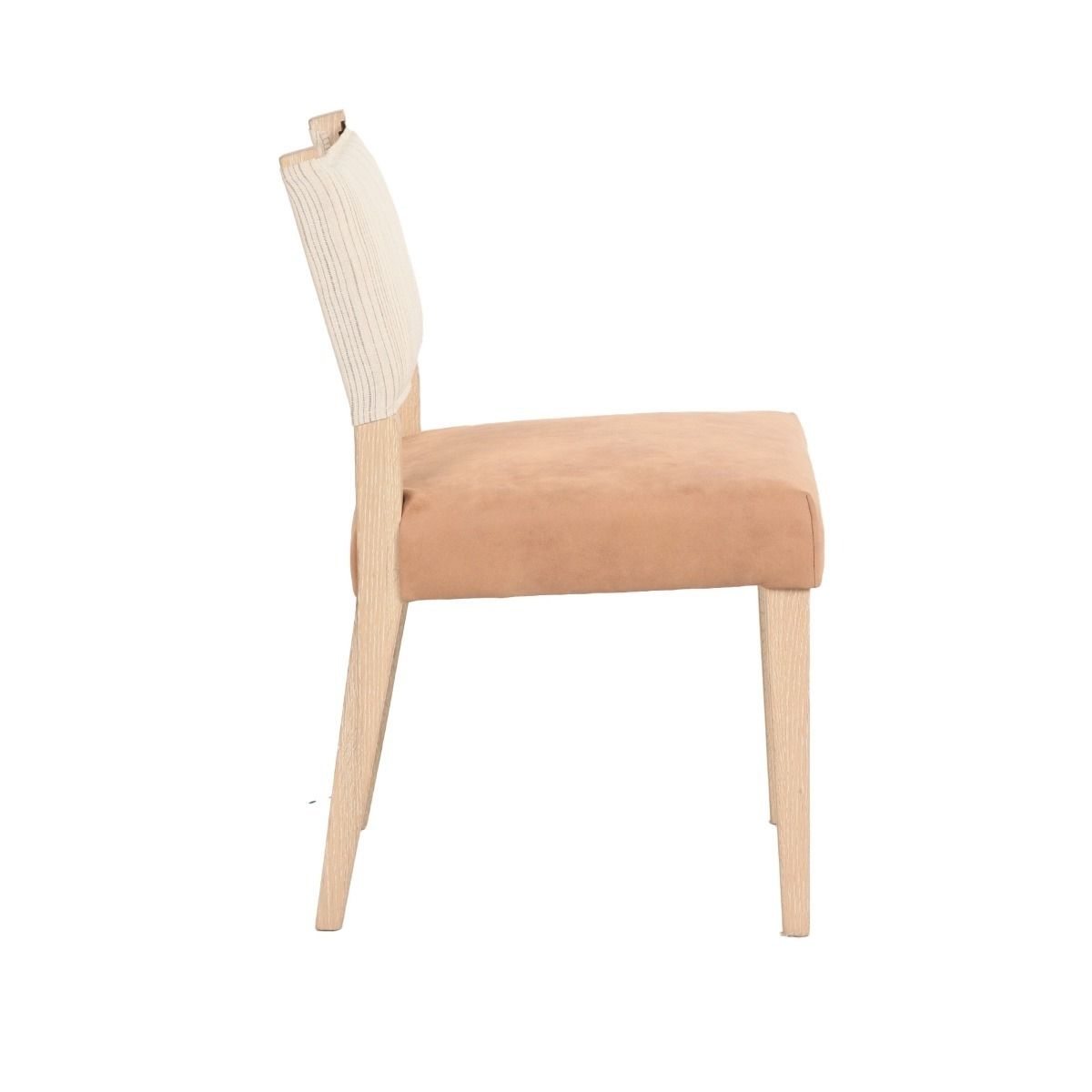 Maya 21" Dining Chair in Durango Linen and Antique Leather with Napoleon Legs, Set of 2 from Home Trends & Design - Luna Furniture