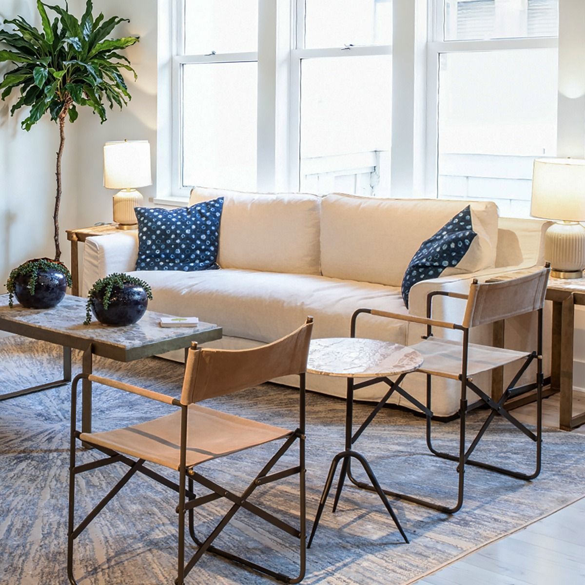 Gatsby Palladium Sofa in White Linen Slipcover from Home Trends & Design - Luna Furniture