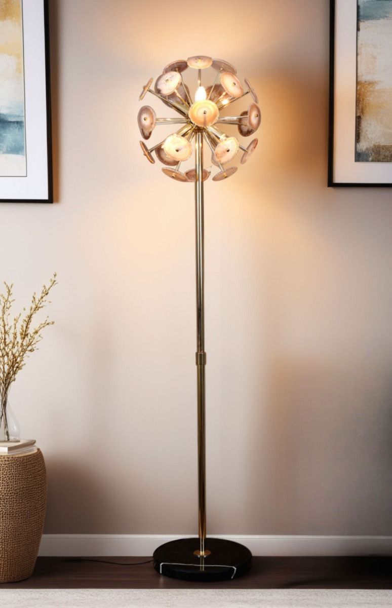 Vintage Light Agate and Marble Floor Lamp from Home Trends & Design - Luna Furniture